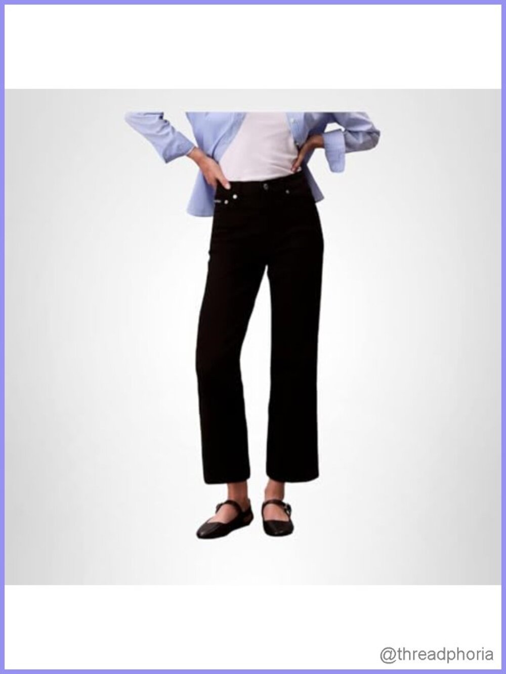 High Rise Ankle Bootcut Jeans - Cotton Stretch, Zip Fly